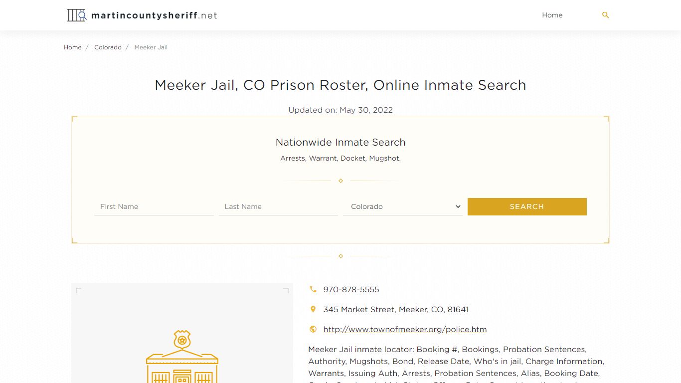 Meeker Jail, CO Prison Roster, Online Inmate Search ...