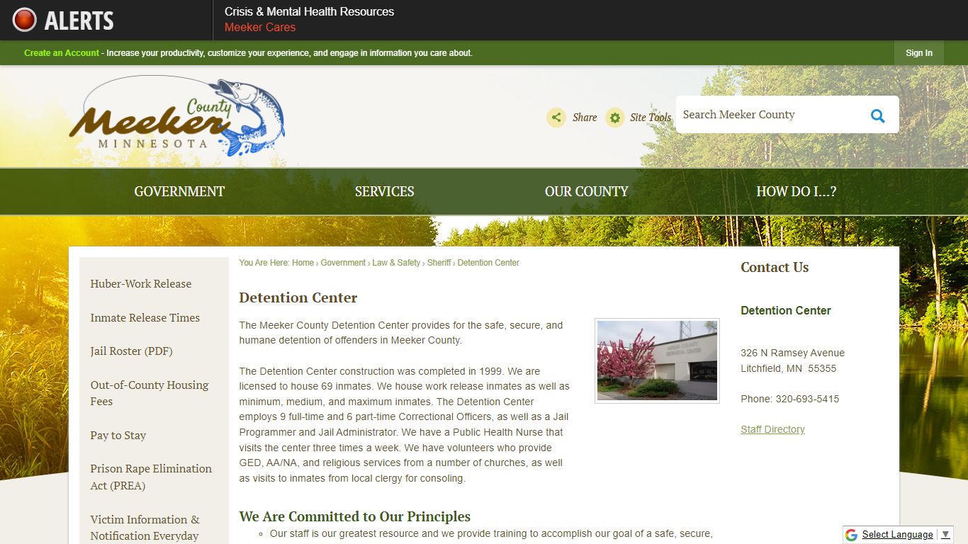 Detention Center | Meeker County, MN - Official Website